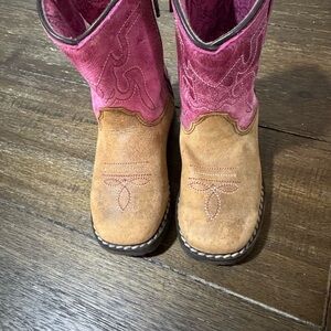 Pink and Tan Western Boots